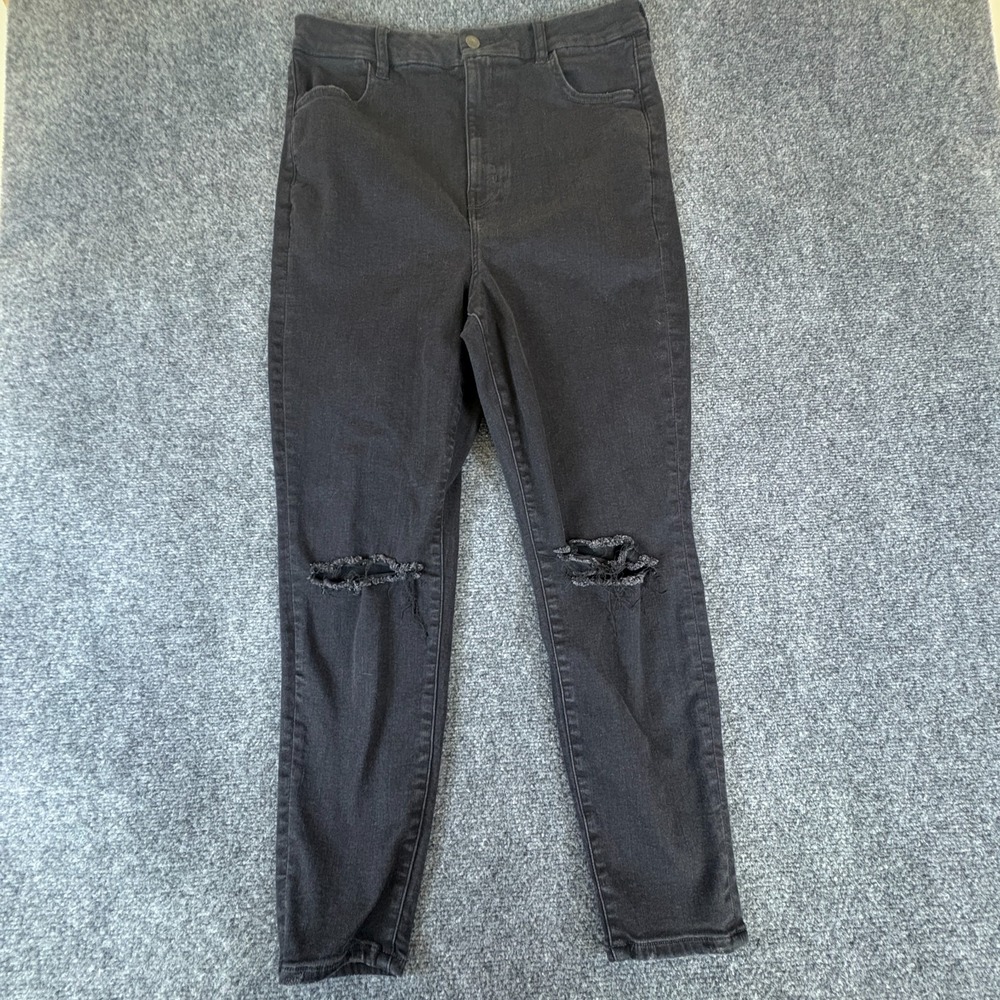 American Eagle Outfitters Next Level Stretch Jeans Womens 33x25 Black Skinny Leg